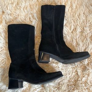La canadienne waterproof suede heeled boots